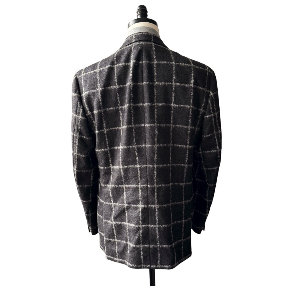 Coppley Gabe Windowpane Plaid Wool Sports Coat Blazer with Vest | 44 - Picture 4 of 12